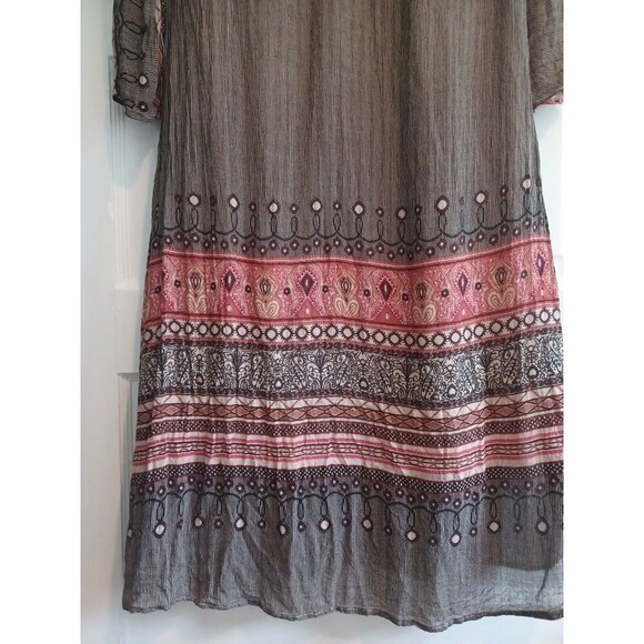 Zara black paisley slim mididress M long sl. boho hippie whimsigoth ethnic flaw - Picture 4 of 16